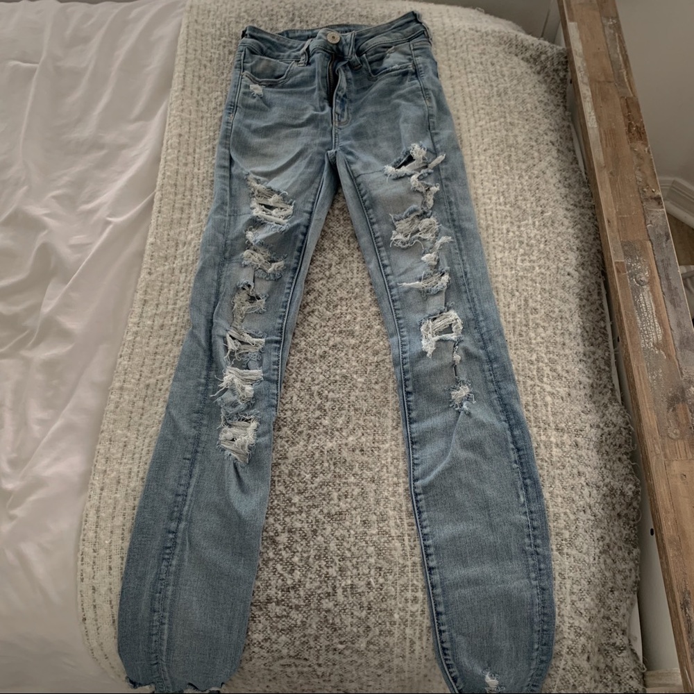 american eagle high waisted skinny jeans
